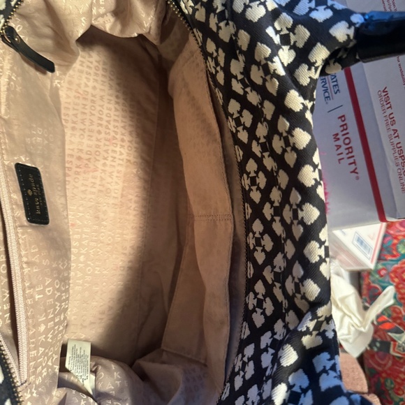 Kate Spade Shoulder Bag, Leather and Print, Black/White/Pink - Picture 10 of 10